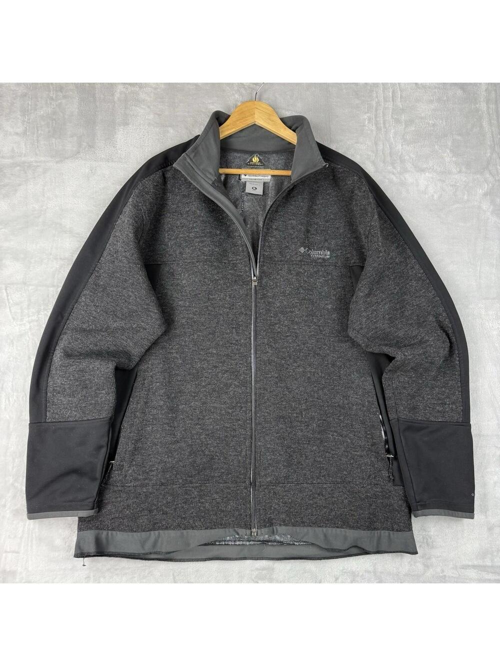 Columbia Titanium Omni Heat Jacket Wool Blend Full Zip Fleece Hybrid Men Size XL